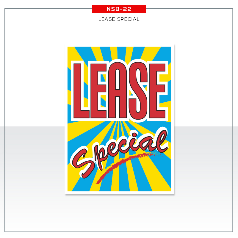 Jumbo Under Hood Signs Lease Special #nsb22