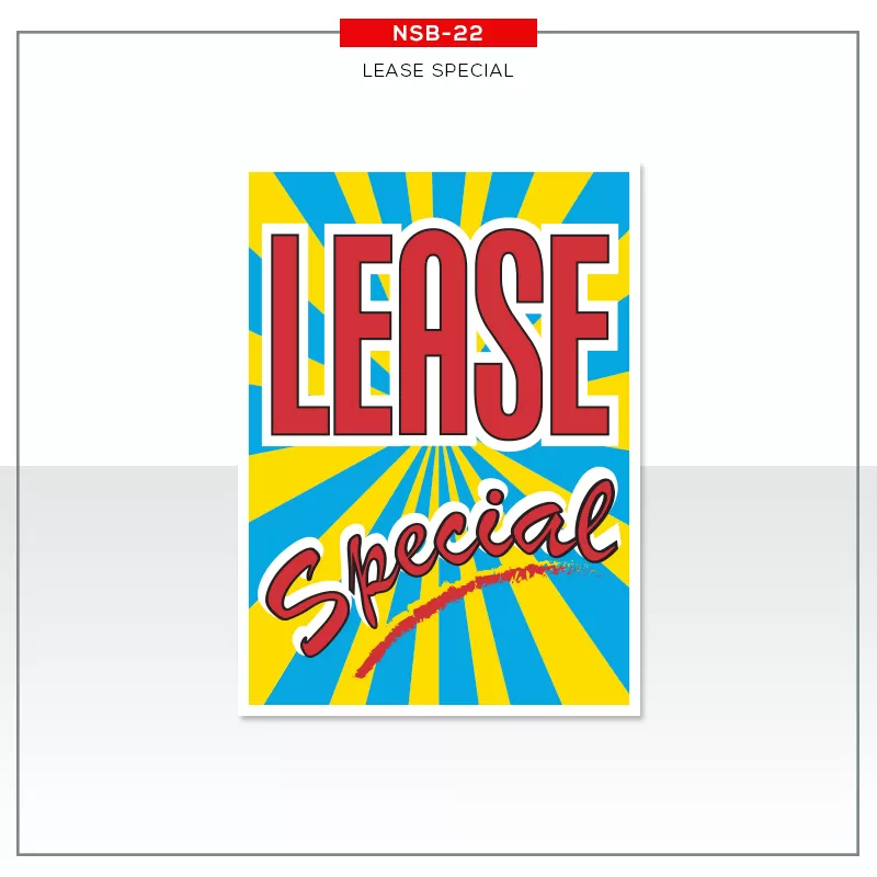 Jumbo Under Hood Signs Lease Special #nsb22