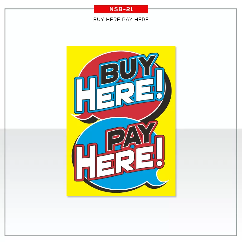 Jumbo Under Hood Signs Buy Here Pay Here #nsb21
