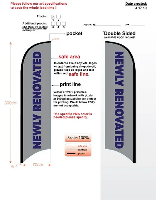 Custom NEWLY RENOVATED Med Double-Sided Feather Flag Kit Includes Flag, Flagpole, Ground-spike, & Carry-case