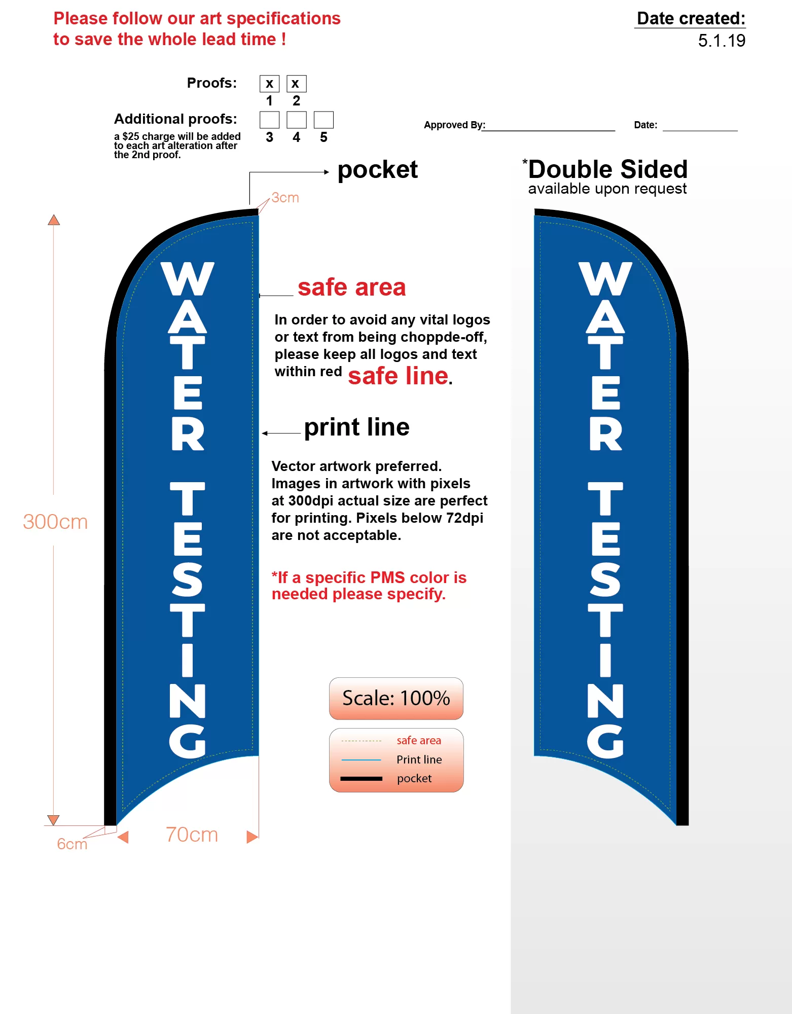 custom water testing med double sided feather flag kit includes flag, flagpole, ground-spike, & carry-case
