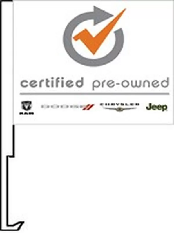 Chrysler Certified Pre-Owned logo flag with a car window clip-on staff