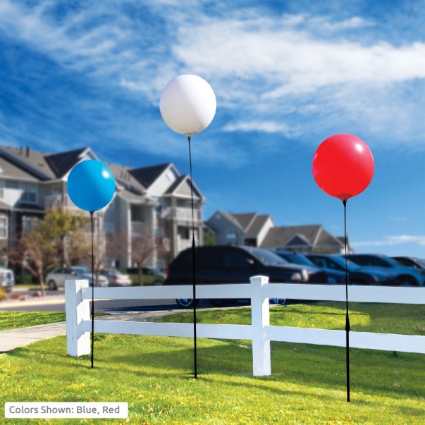 BalloonBobber Short Pole Balloon Kit with Ground Spike