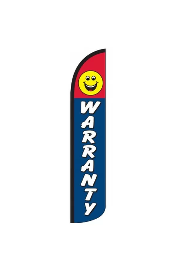 Warranty Smiley vertical swooper feather flag, CBS-0069
