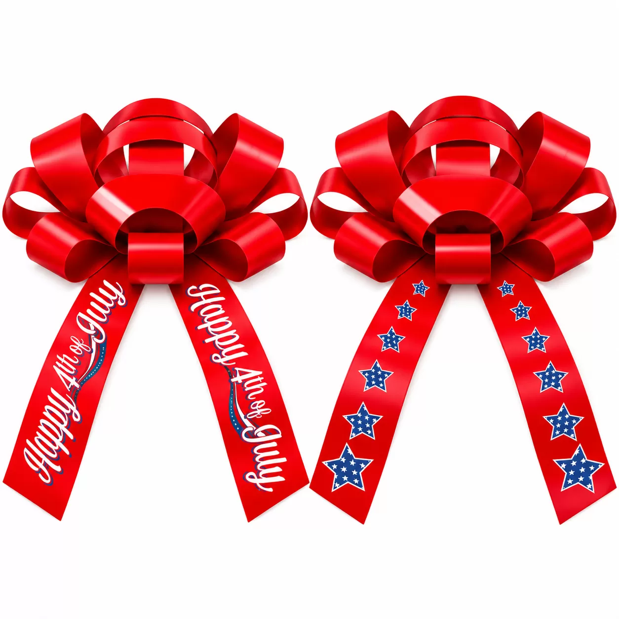 Patriotic 4th of July magnetic car bow, 30 inches wide