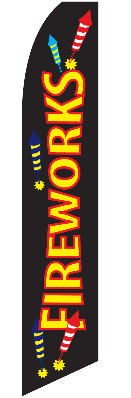 Fireworks Swooper Feather Flag #nsf-2158