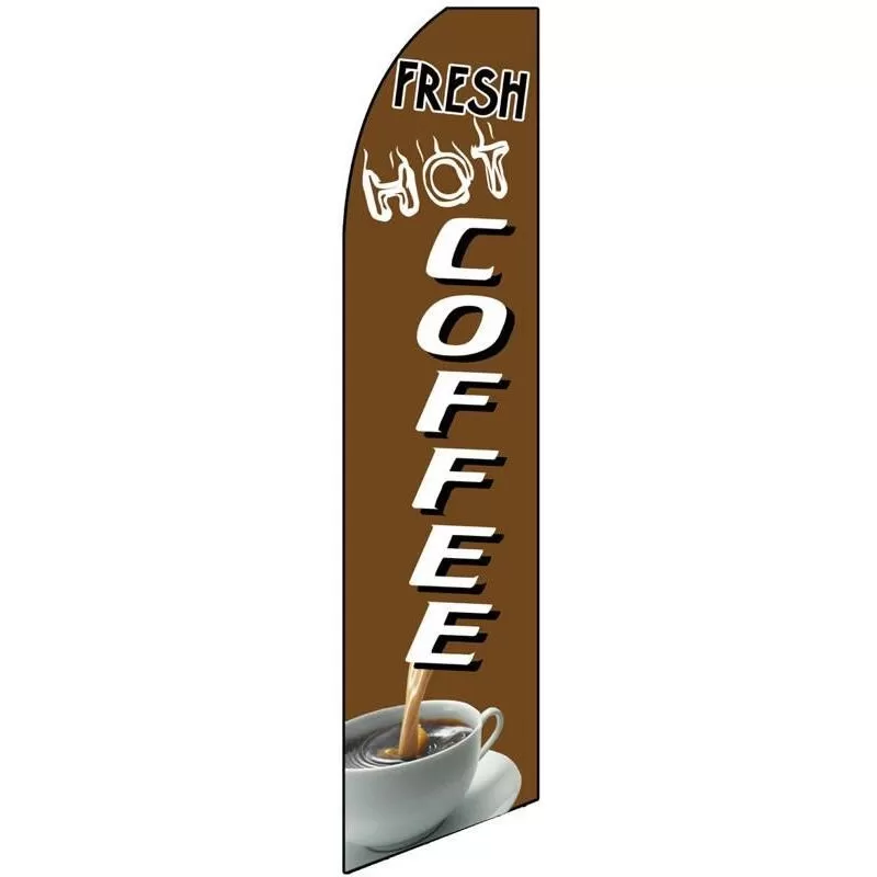 Fresh Hot Coffee feather flag, design SF-130