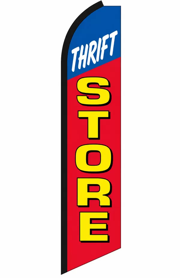 Thrift Store swooper feather flag, design SW-0170