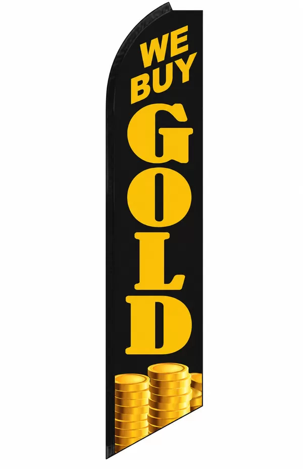 We Buy Gold swooper feather flag, design SW-0172