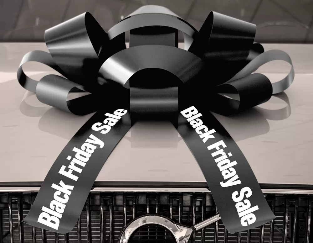 30 Inch Black Friday Magnetic Car Bow Black And White
