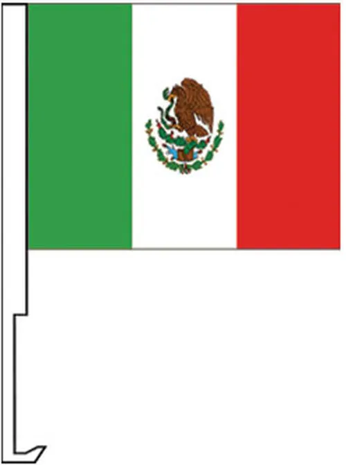 Mexican Clip On Car Flag. Qty 6. Nsw-18