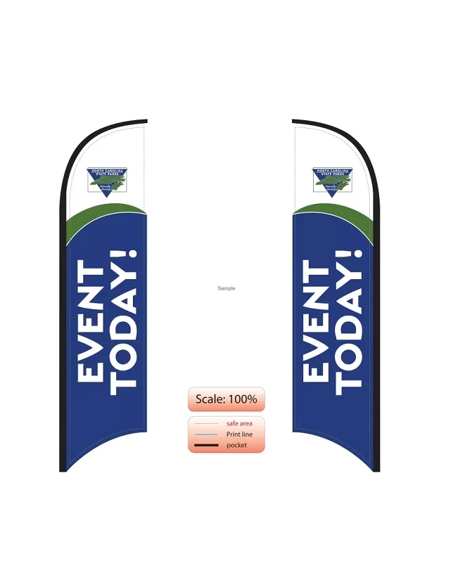 custom north carolina state parks blue double sided feather flag - flag only no hardware