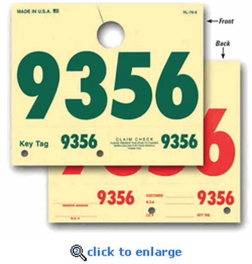 Rl-78 Service Dispatch Number Hang-tags. 4-digit