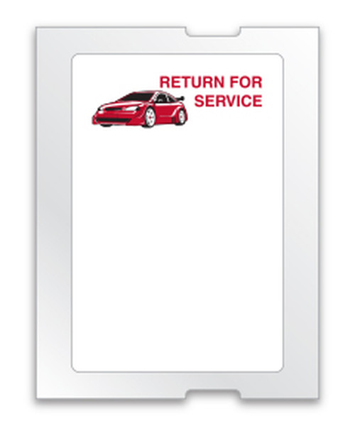 Oil Change Sticker & Service Reminder Labels For For Zebra & Godex Thermal Printing System- White with red car / return for service