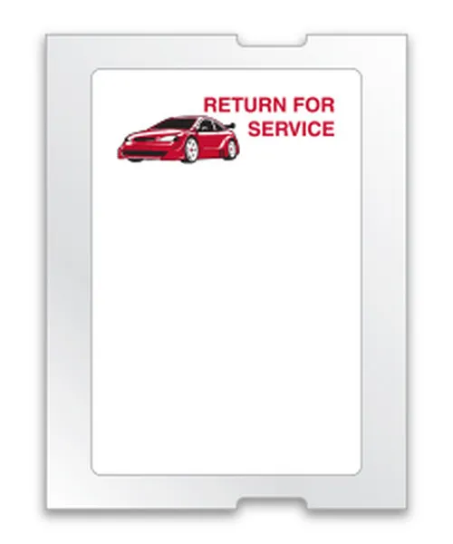 Oil Change Sticker & Service Reminder Labels For For Zebra & Godex Thermal Printing System- White with red car / return for service