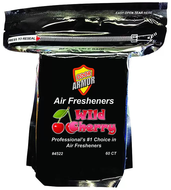 Odor Armor Wild Cherry air freshener pads, resealable bag of 60, item 4522