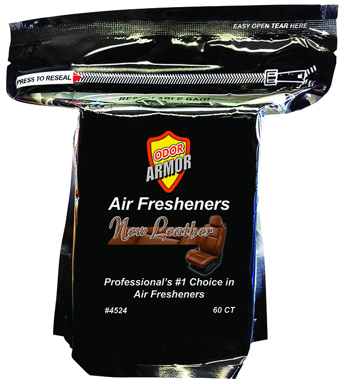 Odor Armor New Leather air freshener pads, resealable bag of 60, item 4524