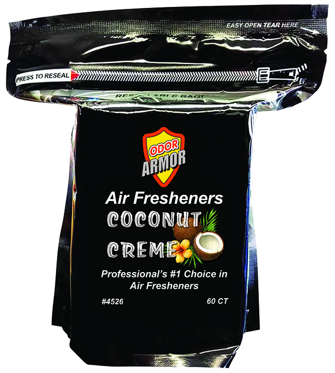 Odor Armor Coconut Creme air freshener pads, resealable bag of 60, item 4526