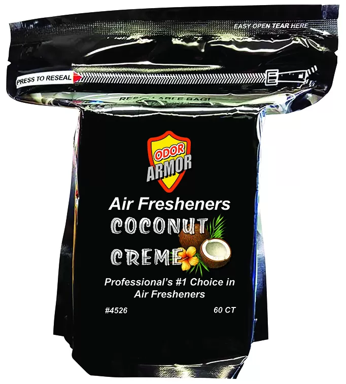Odor Armor Coconut Creme air freshener pads, resealable bag of 60, item 4526
