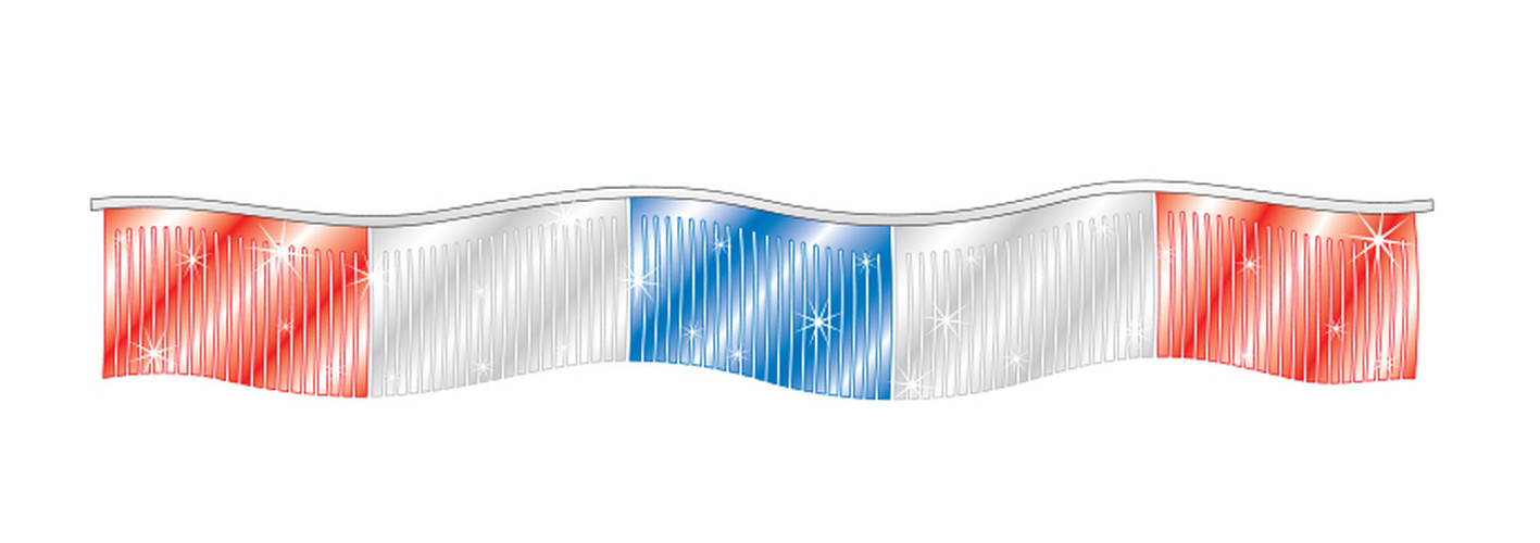 60 Feet Red Silver Blue Metallic Fringe Pennant Streamers #7903