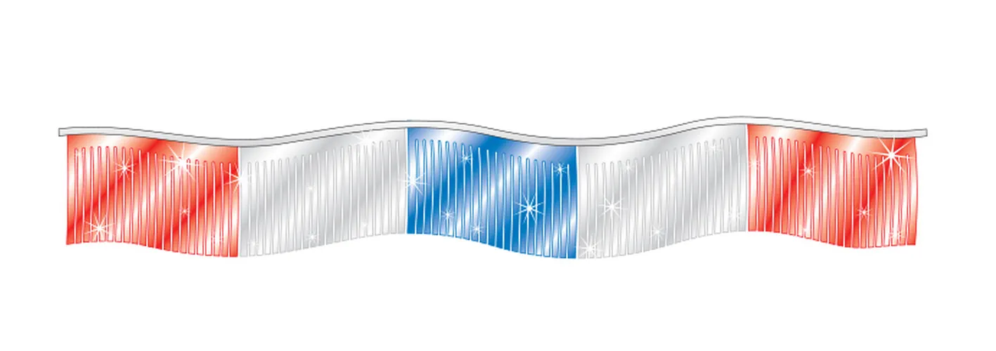 60 Feet Red Silver Blue Metallic Fringe Pennant Streamers #7903