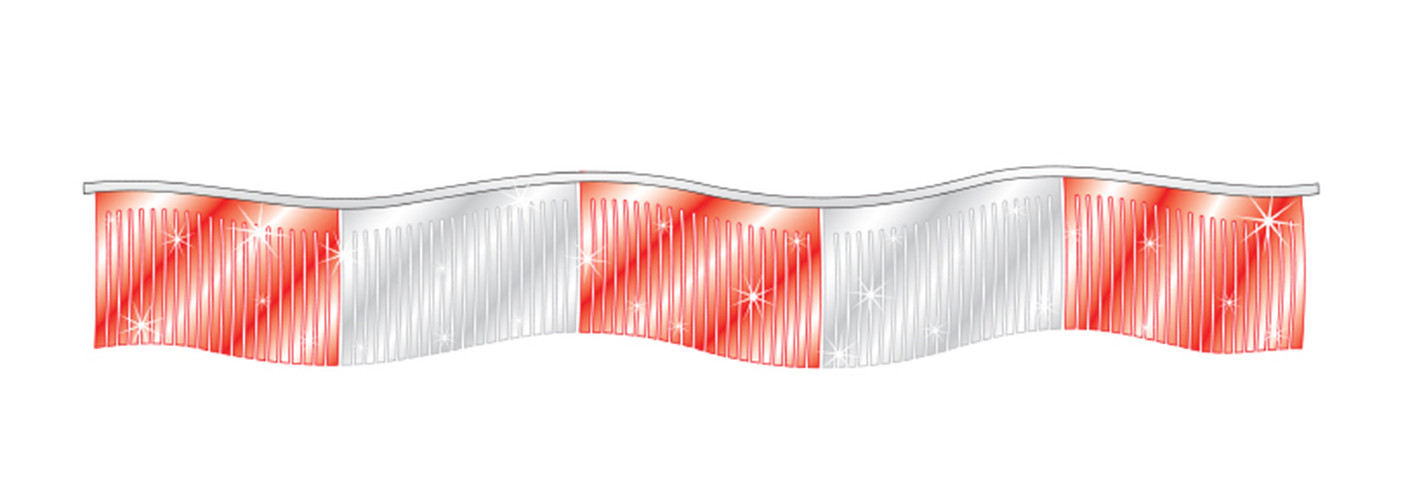 60 Feet Red Silver Metallic Fringe Pennant Streamers #7901