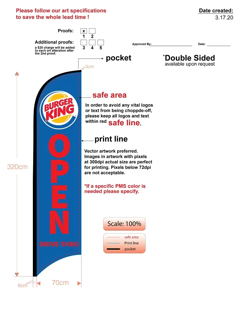 burger king blue open drive thru single sided feather flag includes flagpole and mounting base