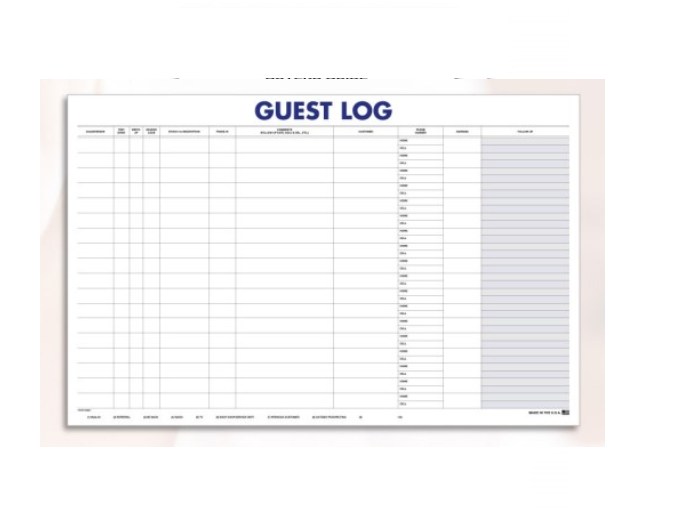 Dealership Guest Log #5861 product preview