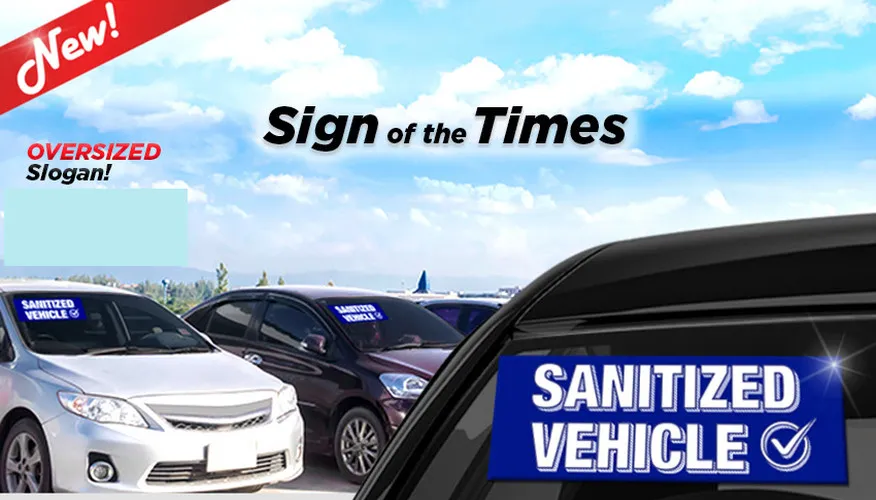 Sanitized Vehicle Oversized Slogan Sticker #163db