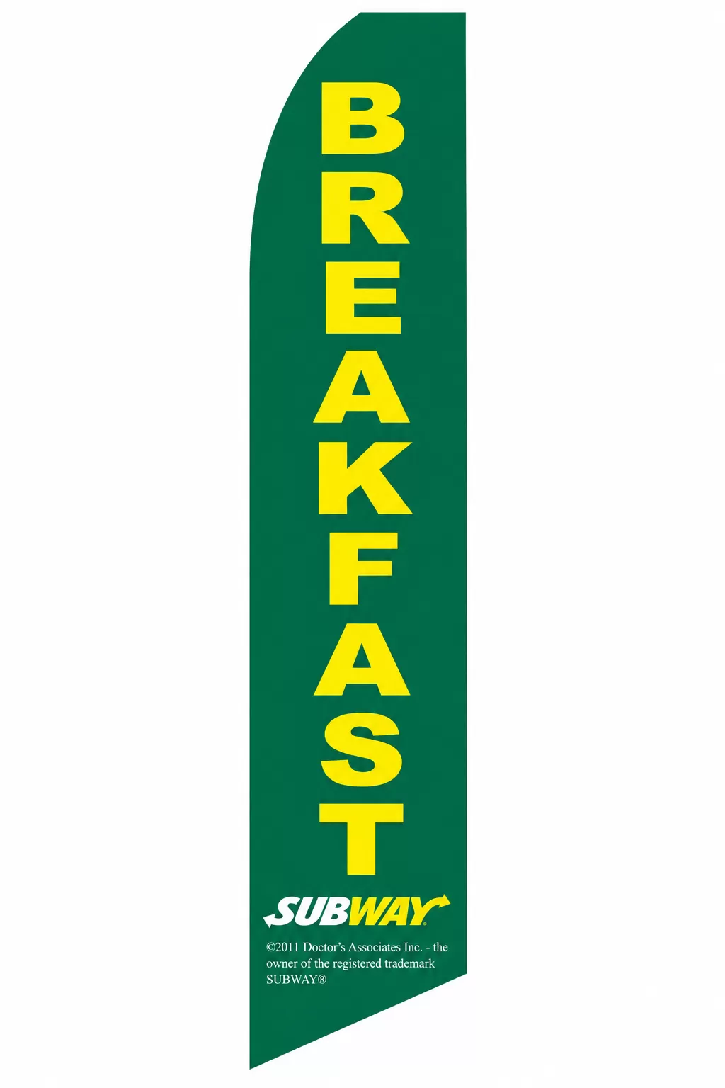 Subway Breakfast Green swooper feather flag, design SF-1838