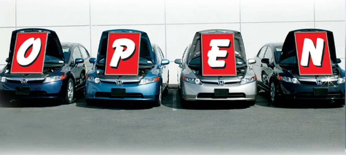 Open - Under Hood Sign Kit 4-piece Message Is Open #905-set