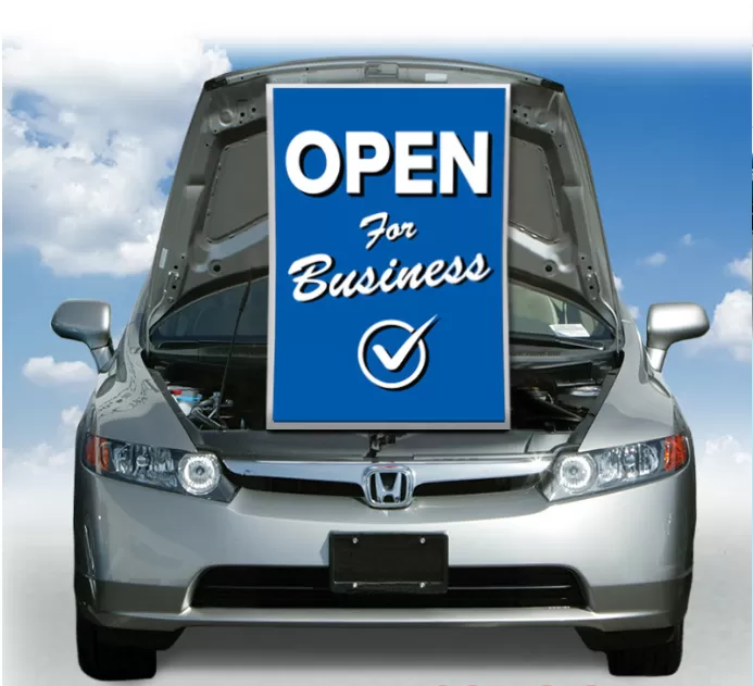Open For Business Under The Hood Sign #905-sign