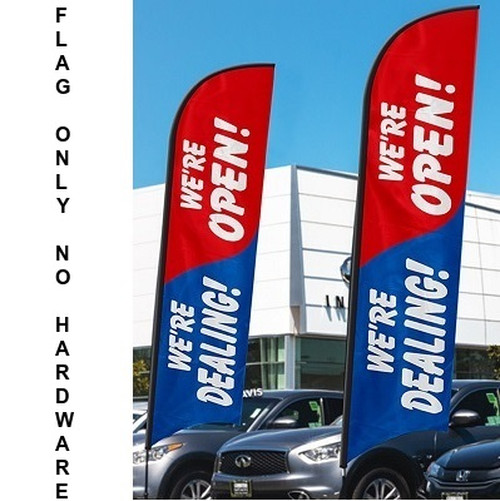 We Are Open Feather Flag - Flag Only - Hardware Not Included