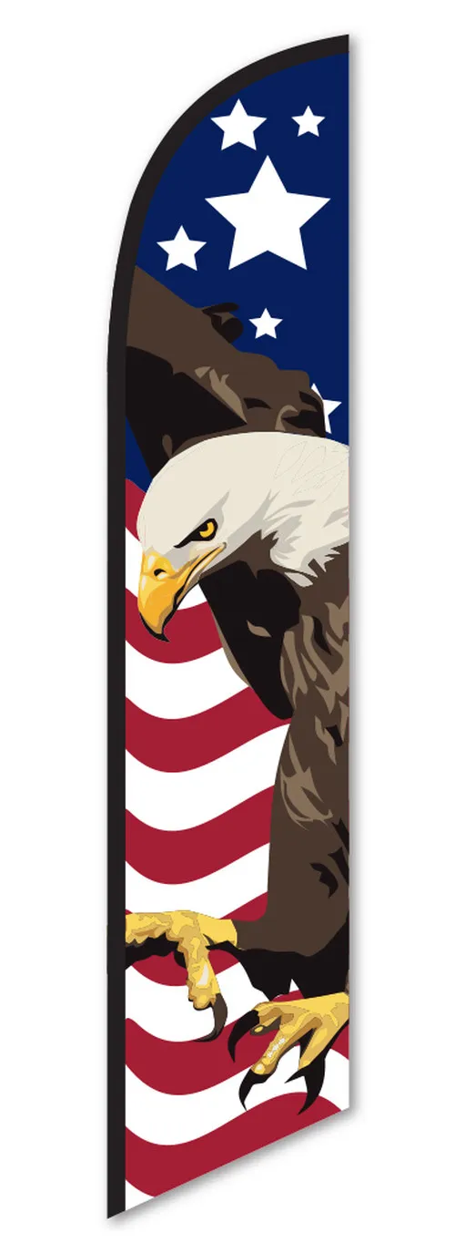 Stars and bars eagle wind free feather flag