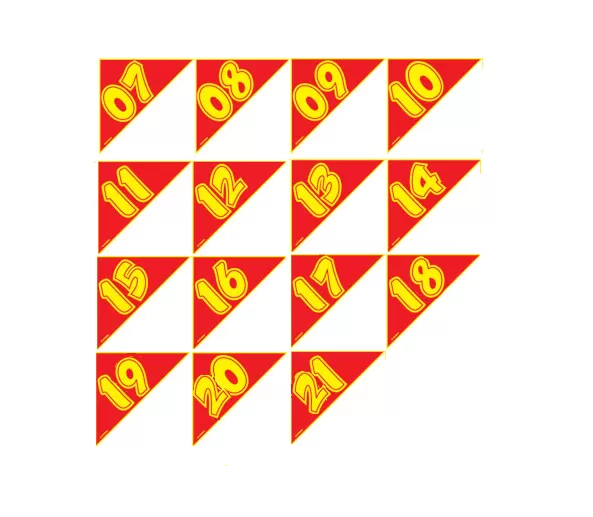 Red & Yellow Angle Year Model Stickers. Ez146-r