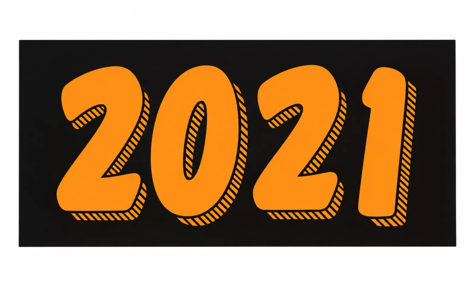 Fire Red four-digit model-year sticker showing 2021 on a black background