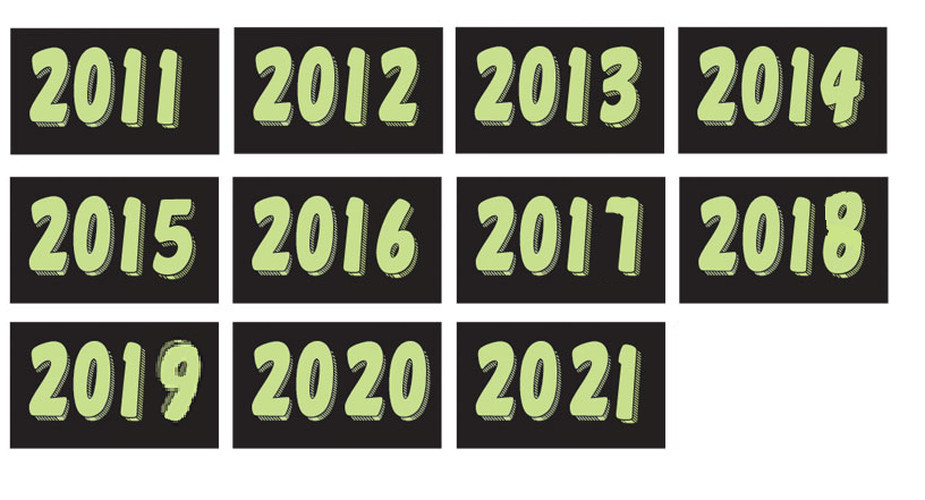 Chartreuse (fluorescent Lime) Year Model Sign#331