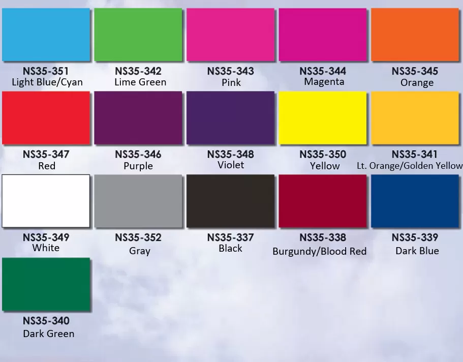 NS35 solid-color 3x5 rectangular flags shown in available color choices