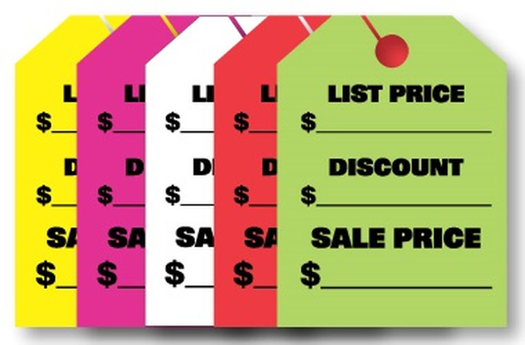Mirror Hang Tags - List Price Discount Sale Price