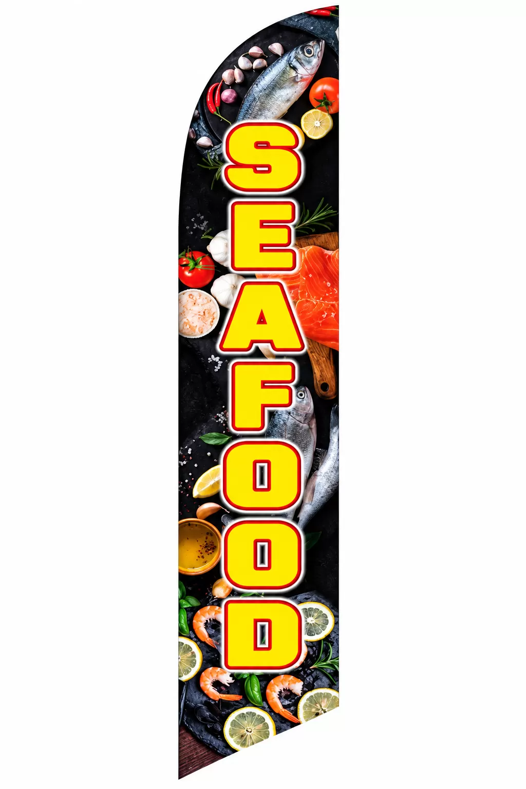 Seafood swooper feather flag, design NSFB-5819