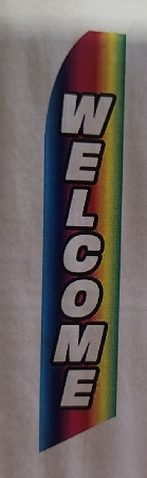 Welcome Rainbow Swooper Feather Flag-nsf-2411