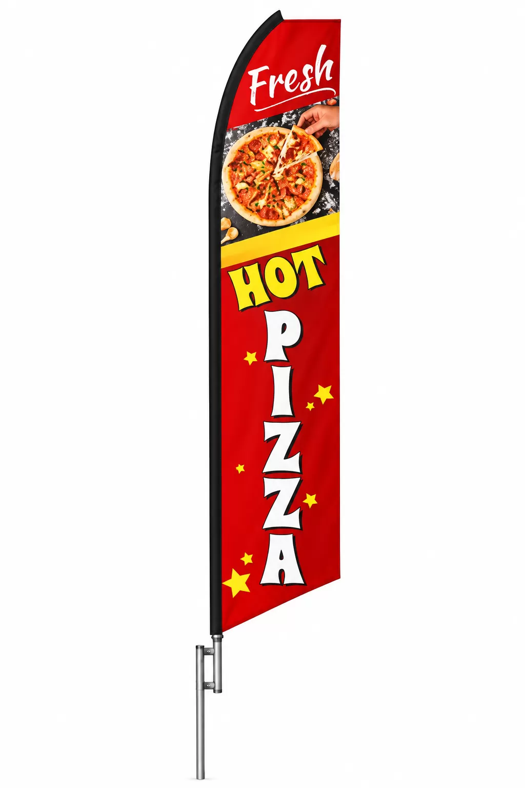 Fresh Hot Pizza swooper feather flag, design SF2369