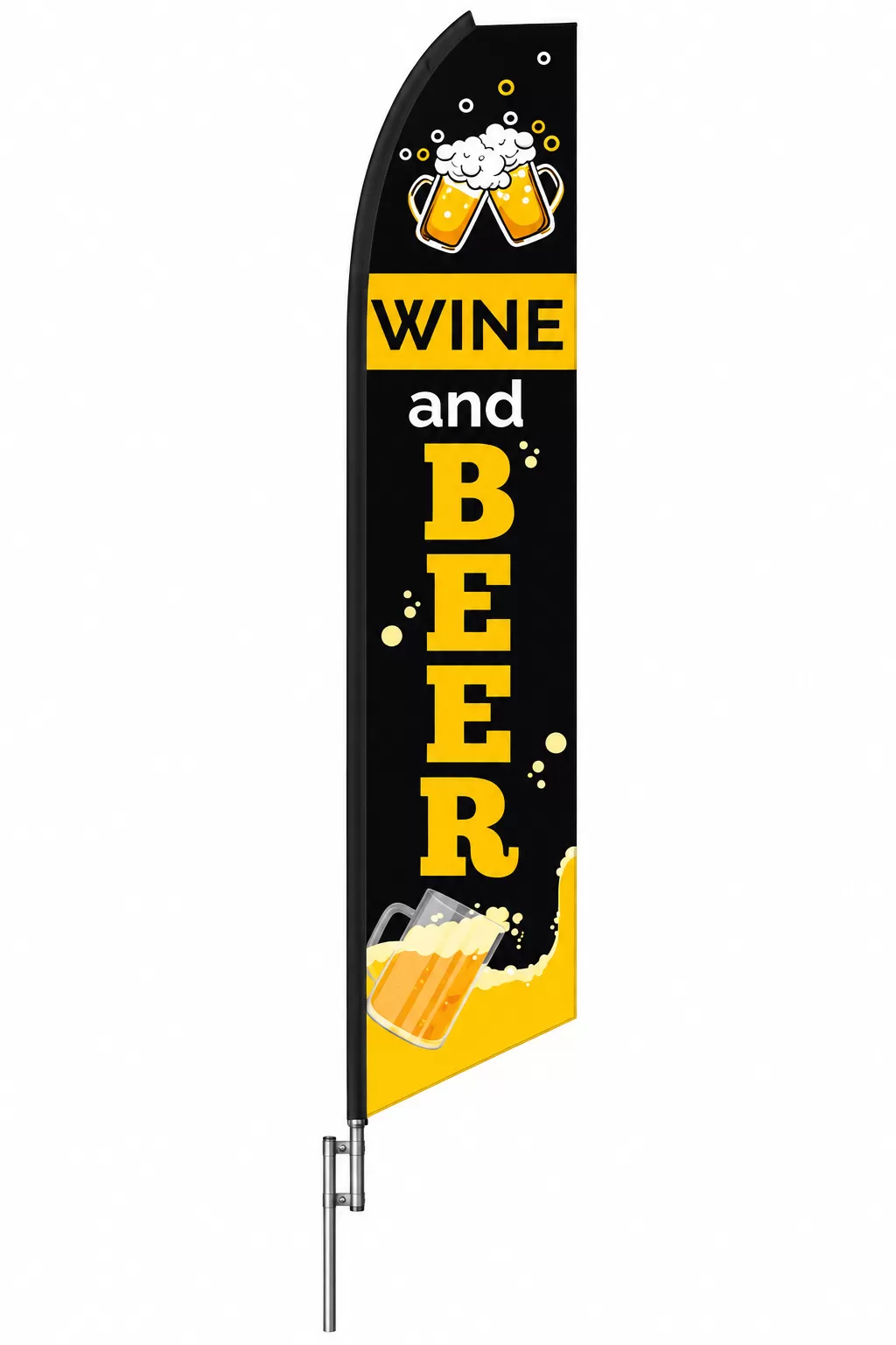 Wine And Beer swooper feather flag, design SFB2372