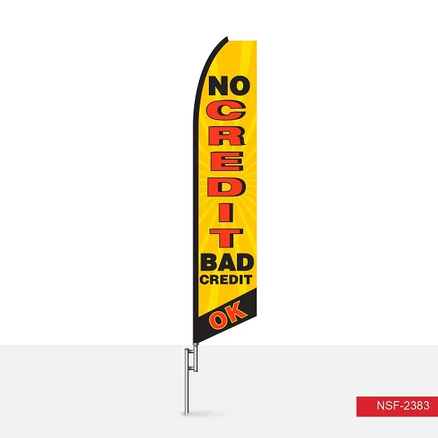 No Credit Bad Credit OK vertical swooper feather flag, SF2383