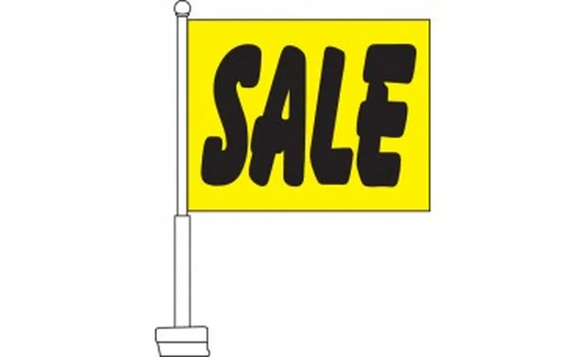 Sale (Yellow & Black) Car Flag set of 6