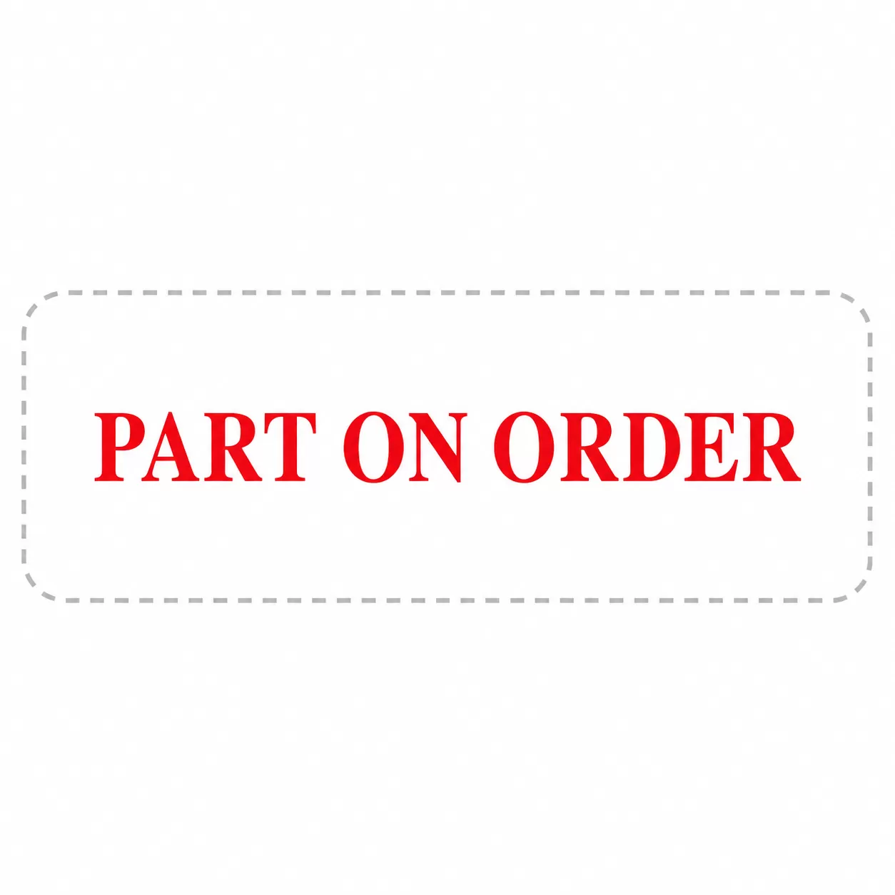 Red PART ON ORDER stamp impression preview