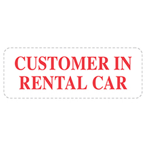 Self Inking Stamp - CUSTOMER IN RENTAL CAR - Red Ink