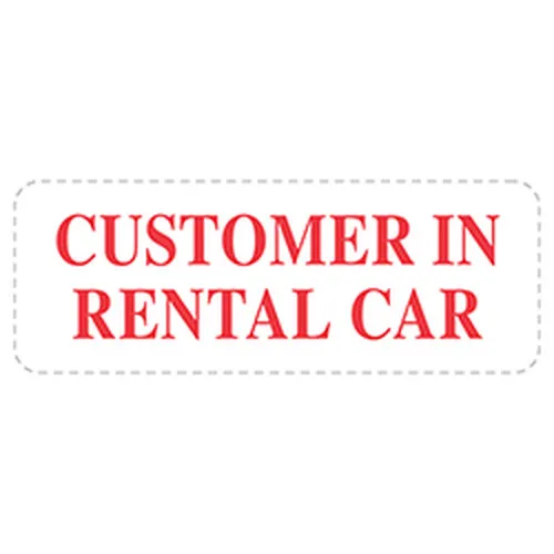 Self Inking Stamp - CUSTOMER IN RENTAL CAR - Red Ink