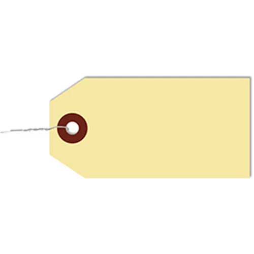 BLANK MANILA TAGS WITH WIRE INSERTED 3 1/4 by 1 5/8 #622