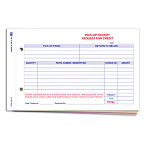 Parts Pickup Receipts product preview